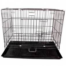 Kakei Dog cage foldable crate with plate black color 76x46*54hcm L size