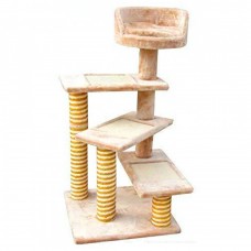 Kakei Cat tree Tower Furniture Scratcher Multi Level EFCT-4040 beige 49*49*h100 cm