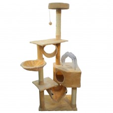 Kakei Cat tree Tower Furniture Scratcher Multi Level ST-401 BEIGE 60*40*140H cm