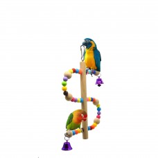 Bird Toy S shaped with round colorful balls wooden LN-017 20*16 cm