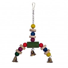 KAKEI Bird Toy with short stand perch with bells tower shaped LN-496 20 * 18cm