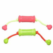 Duvo Rubber Dental Roll and Bone With Cord Red/Green:(171403)
