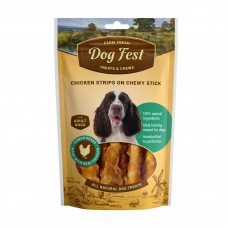 Dog Fest Chicken strips on a chewy stick for adult dogs - 90g (3.17oz) dog treats