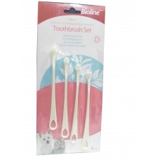 Bioline Toothbrush Set- For Cats & Puppy-4 Pcs