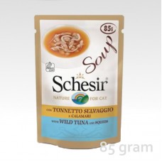 SCHESIR CAT POUCH SOUP- WILD TUNA AND SQUIDS 85GM (C673)