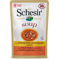 Schesir Cat Pouch Soup With Wild Tuna and Papaya - C675 85G