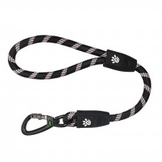 DOCO Reflective Rope Leash With soft Rubber Handle Ver.5 - Click & Lock Snap-L-Ø13mm x 50cm-(DCROPE5020L)-Black