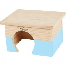 ZOLUX RECTANGULAR HOME COLOR WOODEN HOUSE - SMALL/BLUE