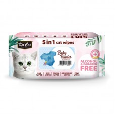 Kit Cat 5-in-1 Cat Wipes BABY POWDER Scented