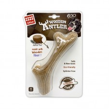 GIGWI Dog Chew Wooden Antler with Natural Wood and Synthetic Material MEDIUM
