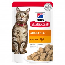 Hills Science Plan Adult Wet Cat Food Chicken Pouches (12x85g)